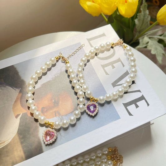 Bejeweled Glamour Pearl Collar Necklace